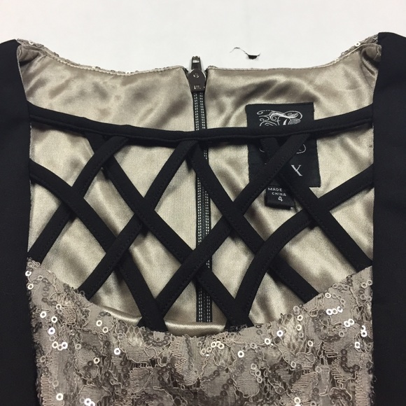 JAX Neoprene Sequin Panel Sleeveless Dress - Picture 7 of 8